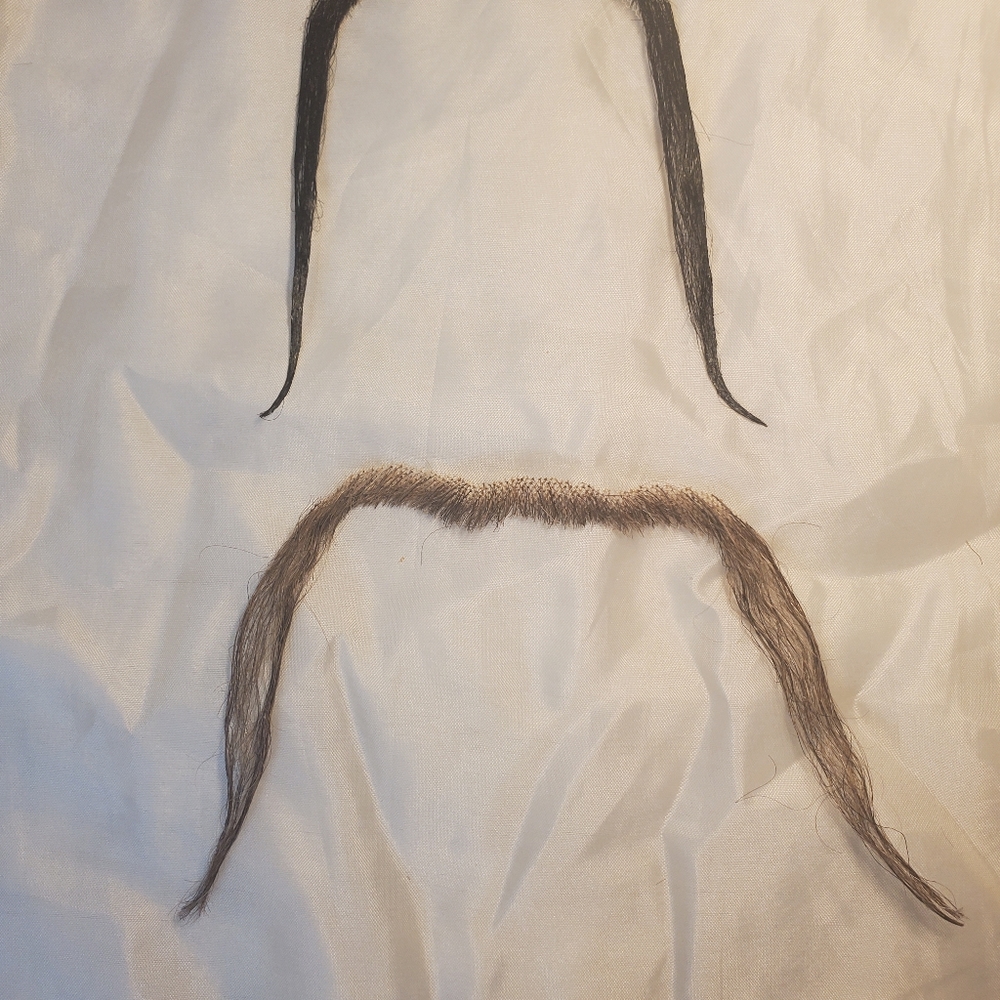 Human hair, lace back, mustache, used